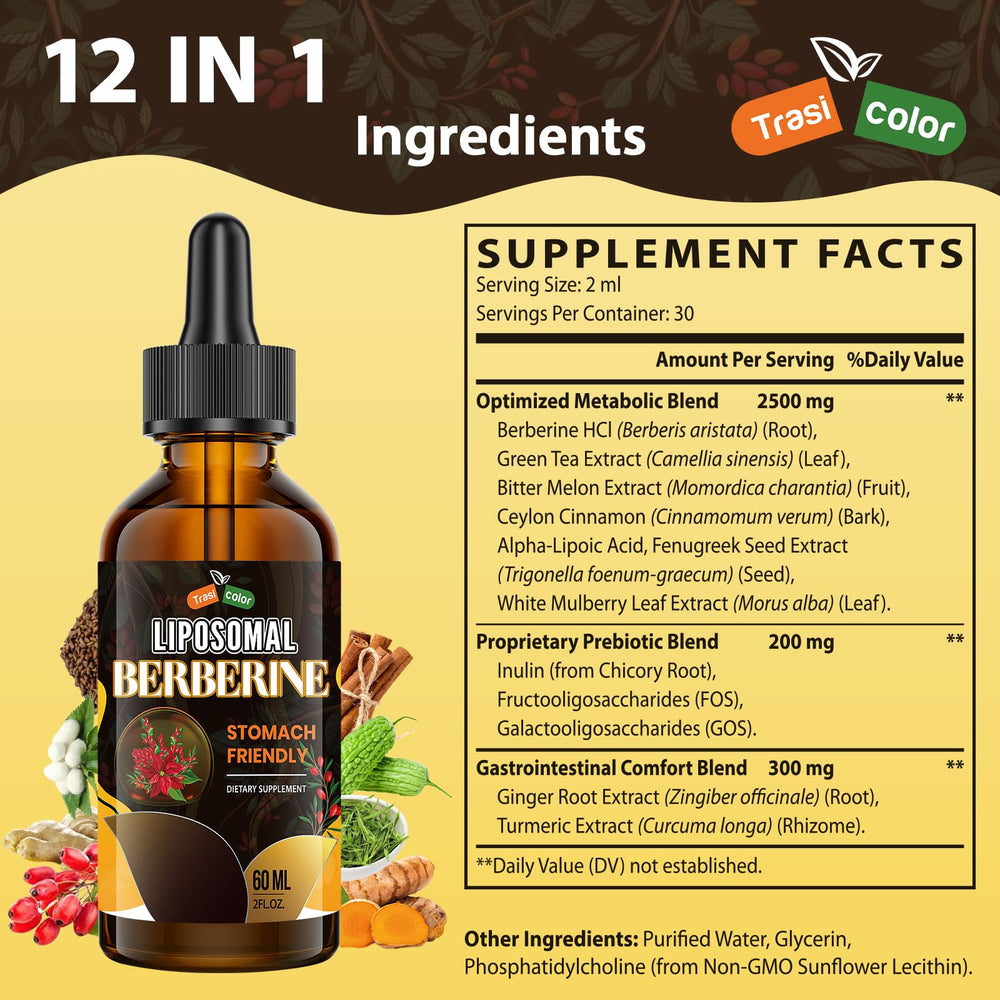 Trasicolor berberine drops suitable for both women and men.