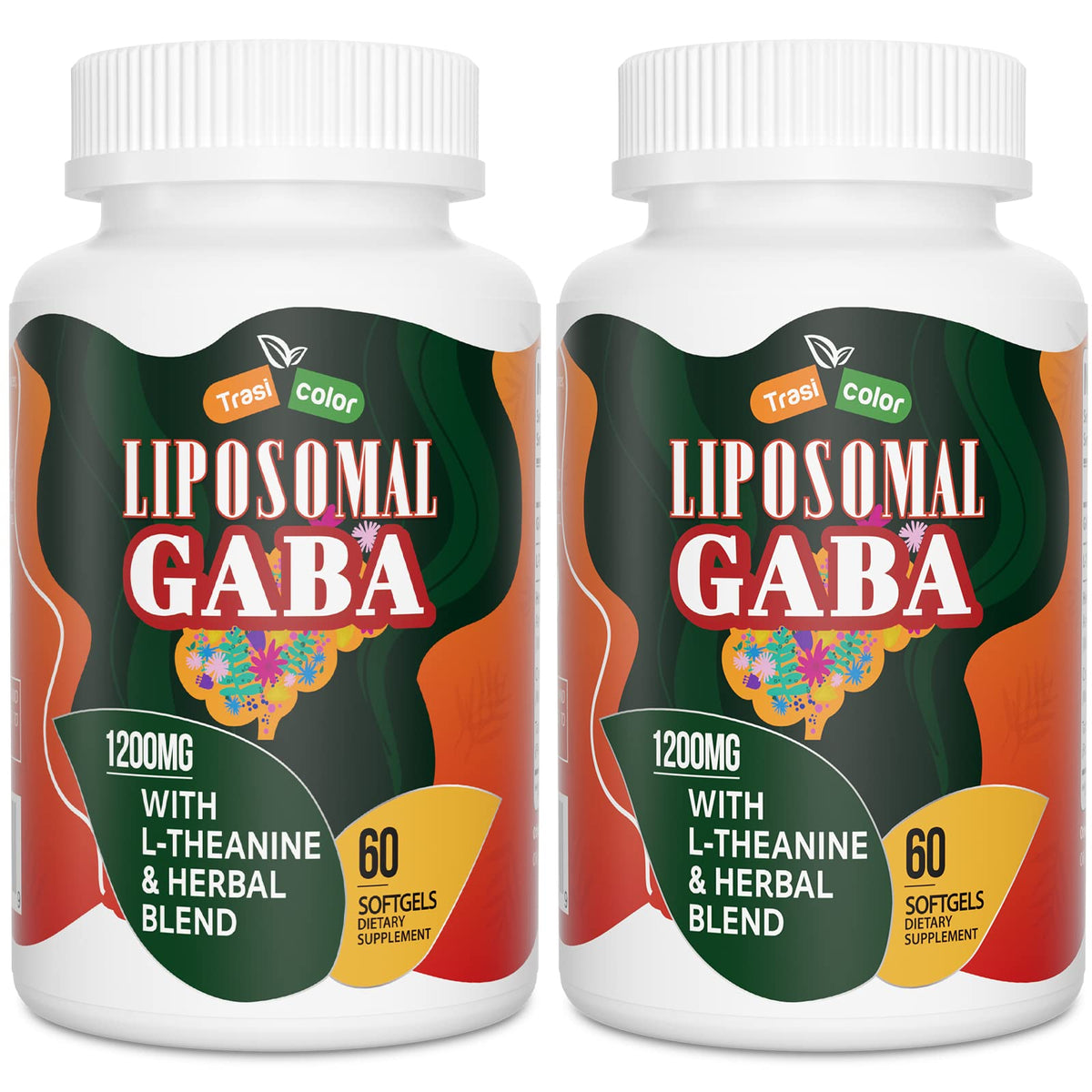 Trasicolor Liposomal GABA bottle with softgels for enhanced absorption