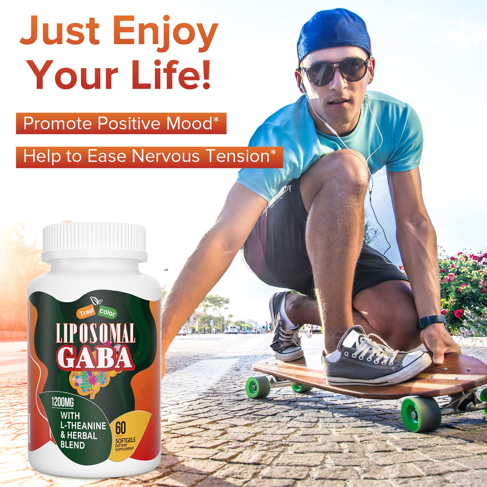 Trasicolor liposomal GABA softgels easy to swallow for daily use.