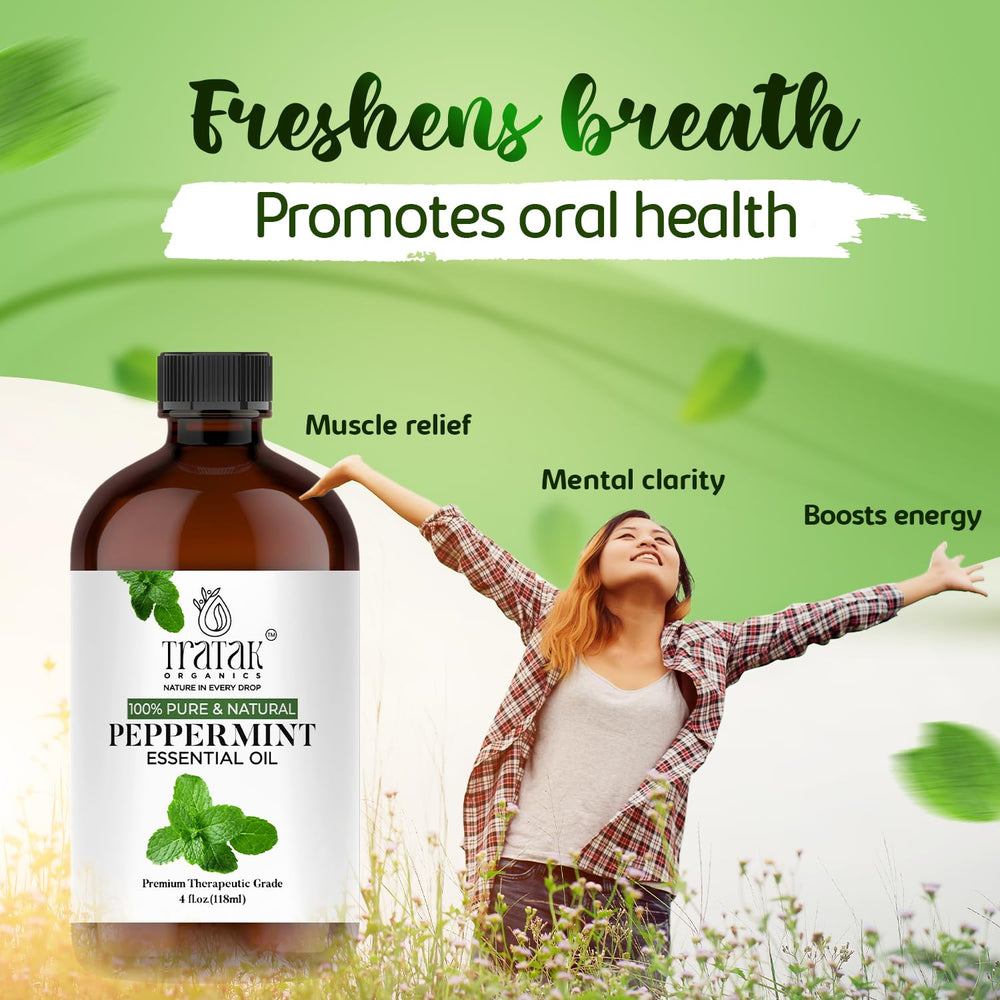 TRATAK ORGANICS Peppermint Piperita supports hair care with a cooling scalp touch.