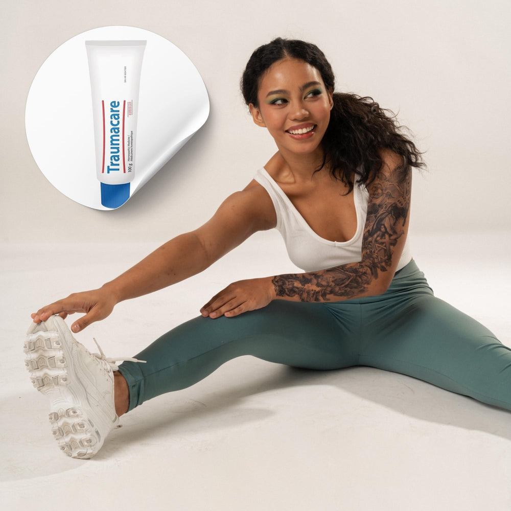 Traumacare Cream packaging and natural formula label.