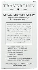 Travertine Spa Steam Shower Spray pour-action shows easy spray for a quick aromatherapy moment.