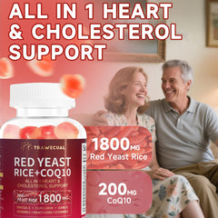 Trawecual gummies-closeup reveals red yeast rice and CoQ10 synergy.