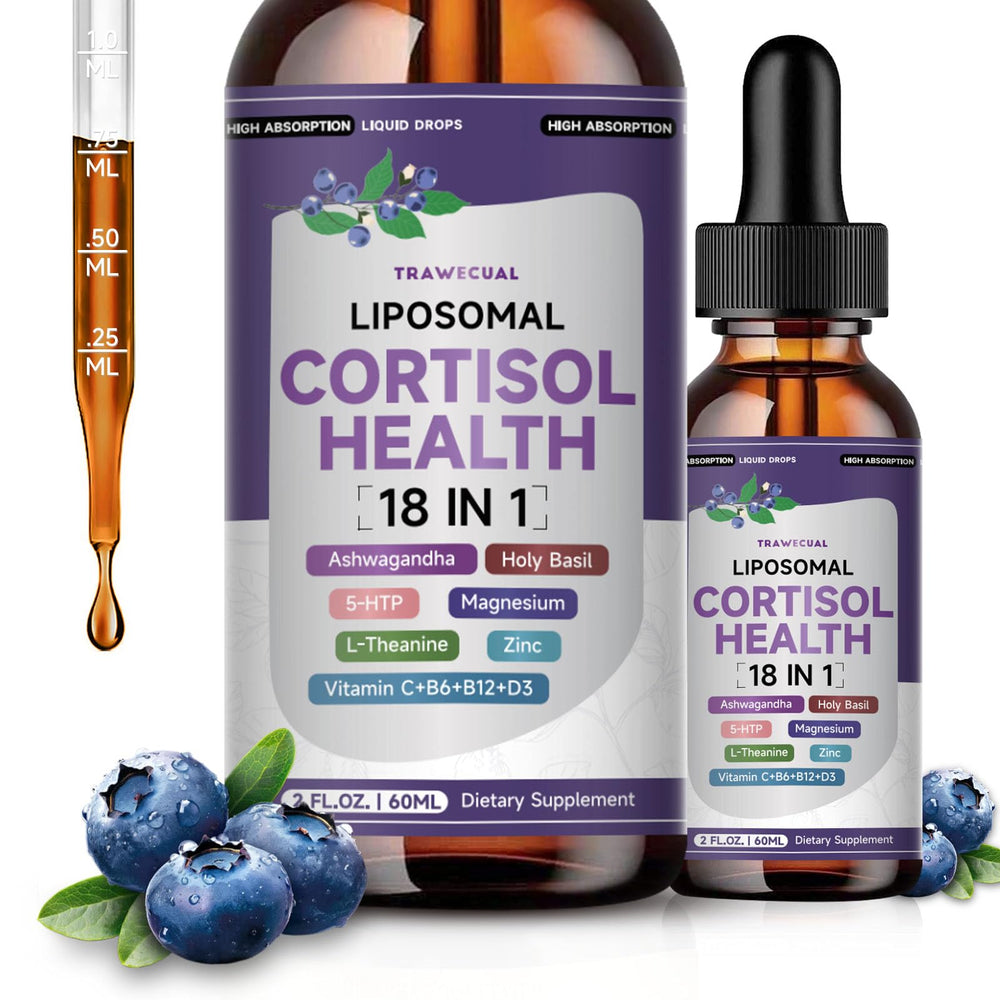 Trawecual liposomal cortisol drops bottle for convenient daily stress support
