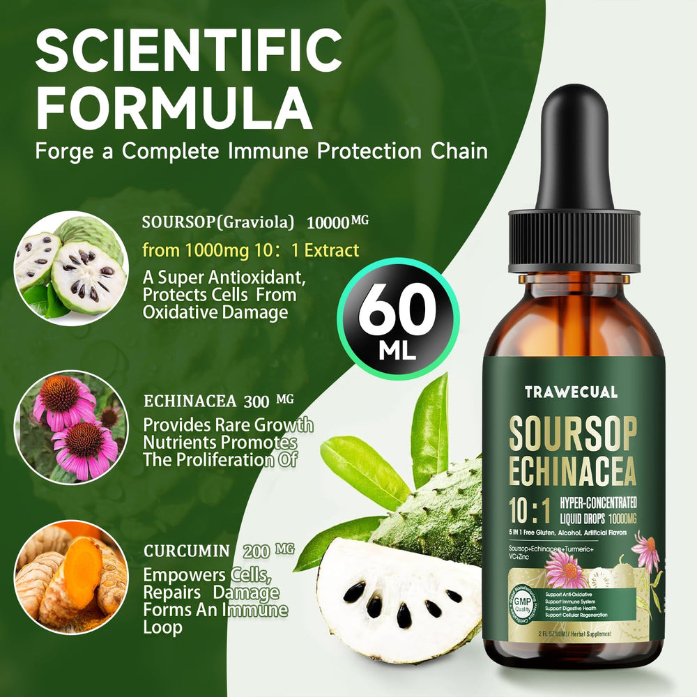 Trawecual Soursop liquid appearance highlights a clear, fruity flavor.
