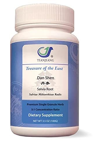 Treasure of the East packaging shows a convenient 100 g 5:1 Salvia Root Dan Shen format