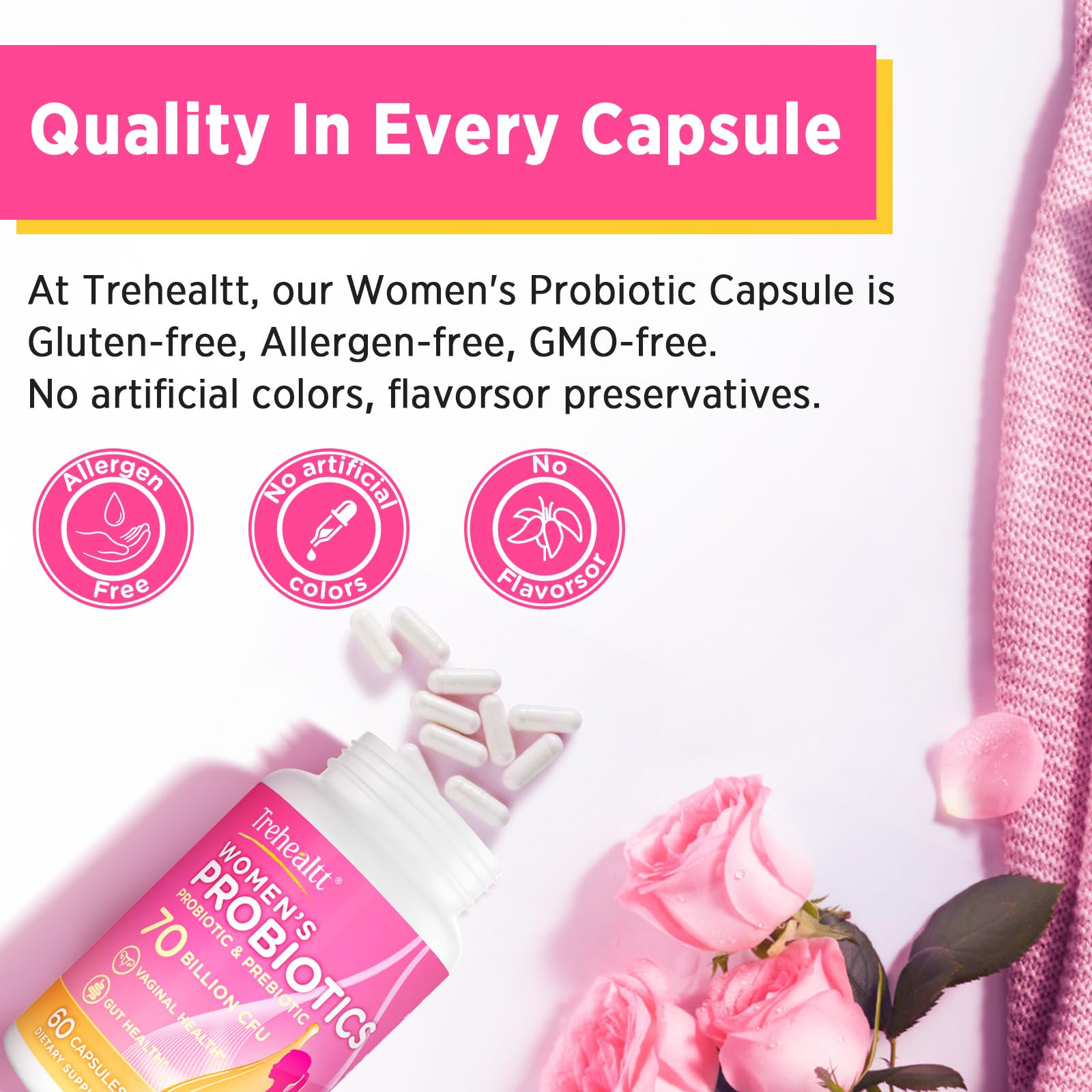 Trehealtt gluten-free GMO-free formula bottle demonstrates clean ingredients.