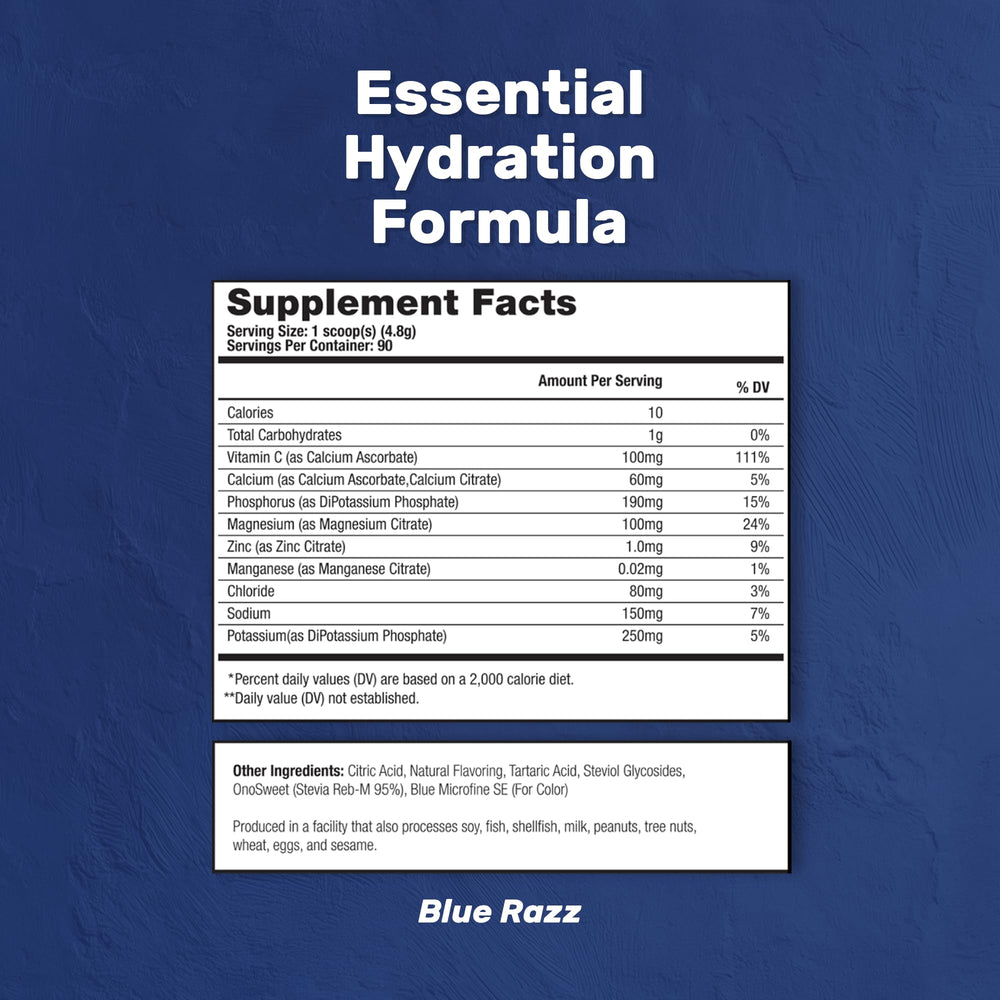 Treigning Lab Hydration powder pour demonstrates quick-dissolve action for fast refreshment.