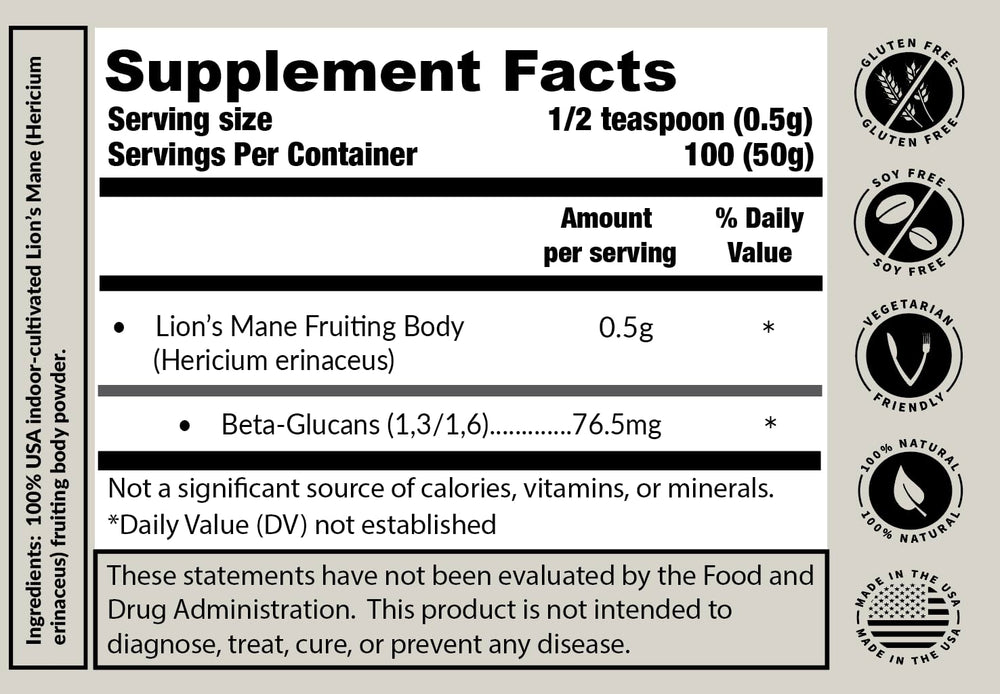 Tremetes Lion’s Mane powder blended in smoothie for daytime focus.