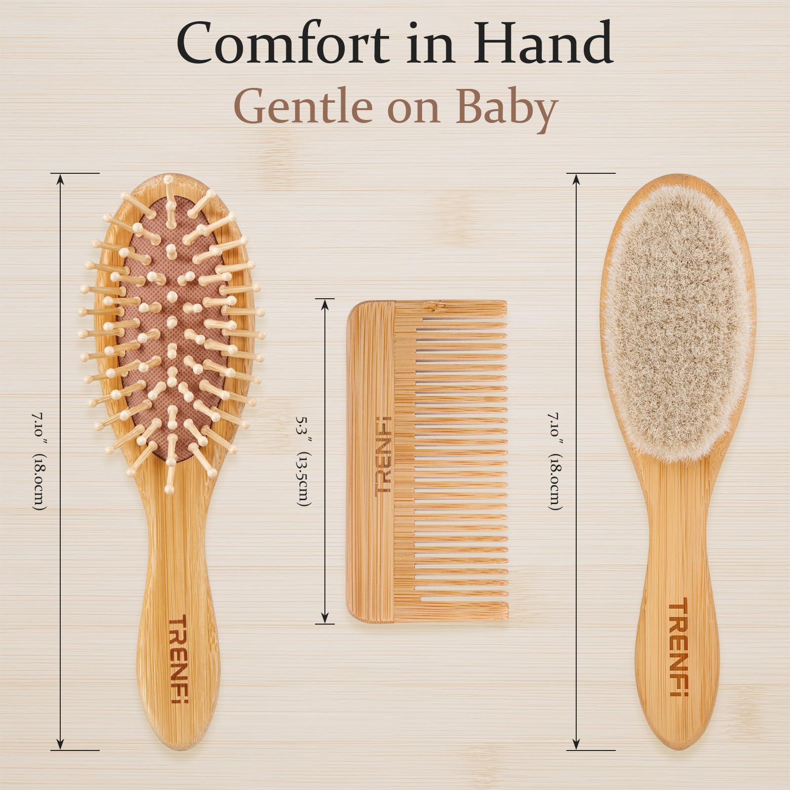 Close-up of TRENFI goat hair bristles offering gentle exfoliation
