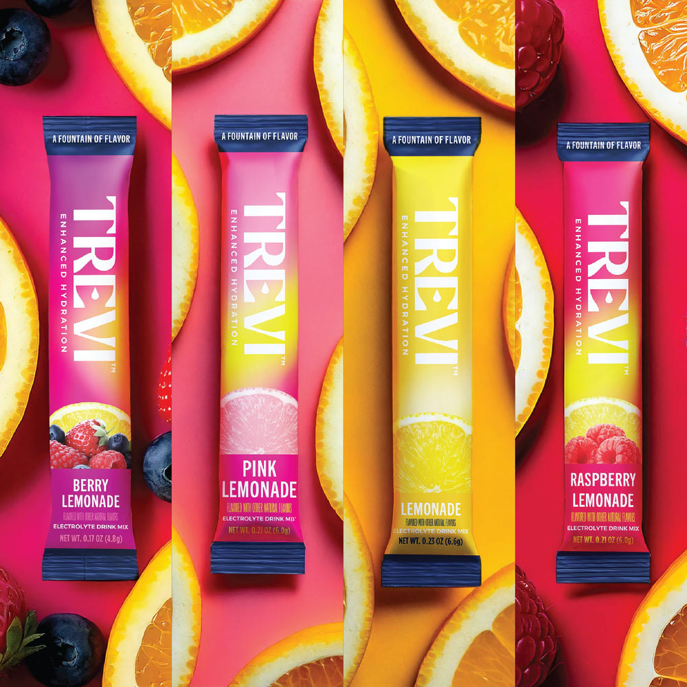 TREVI lemonade flavor stick packet ready to mix for on-the-go refreshment