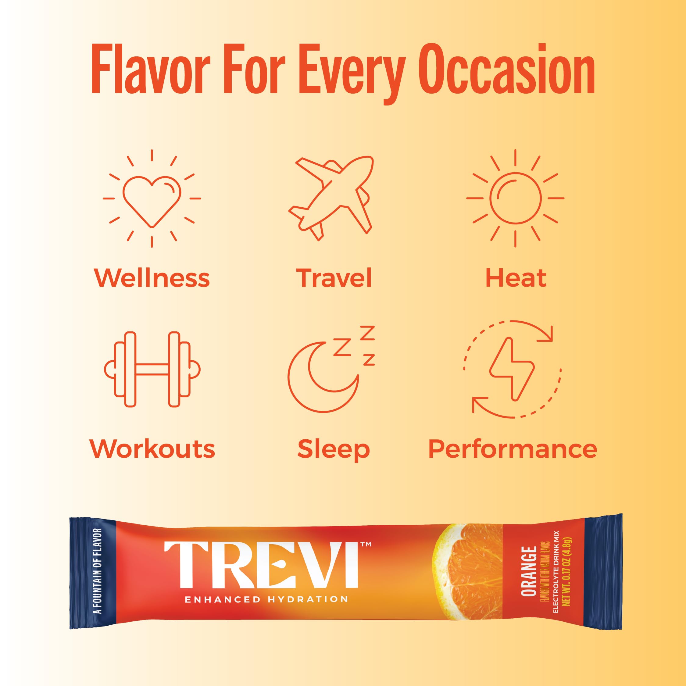 Travel-ready TREVI orange sticks for gym or work use