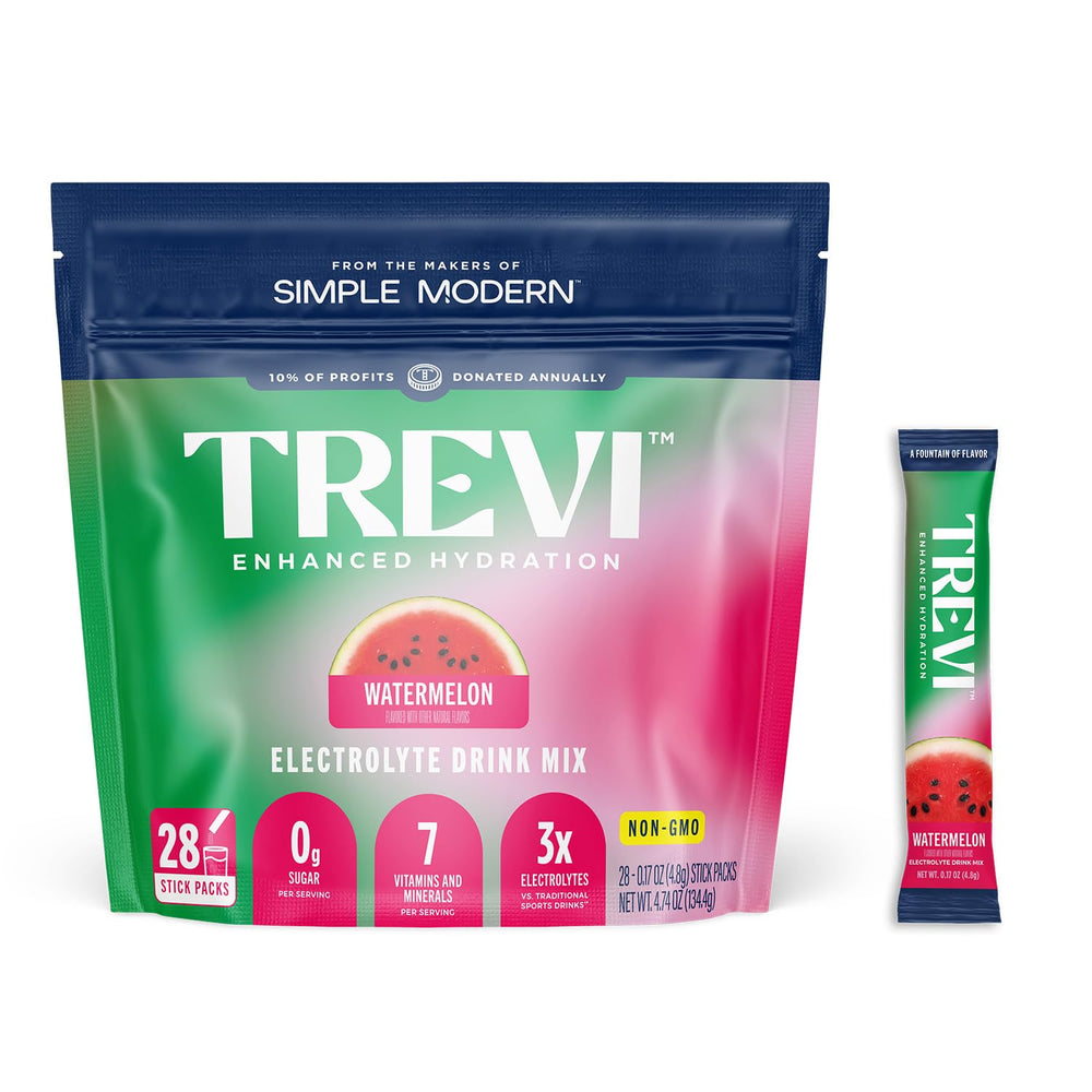 TREVI Watermelon electrolytes stick dissolving for quick hydration.