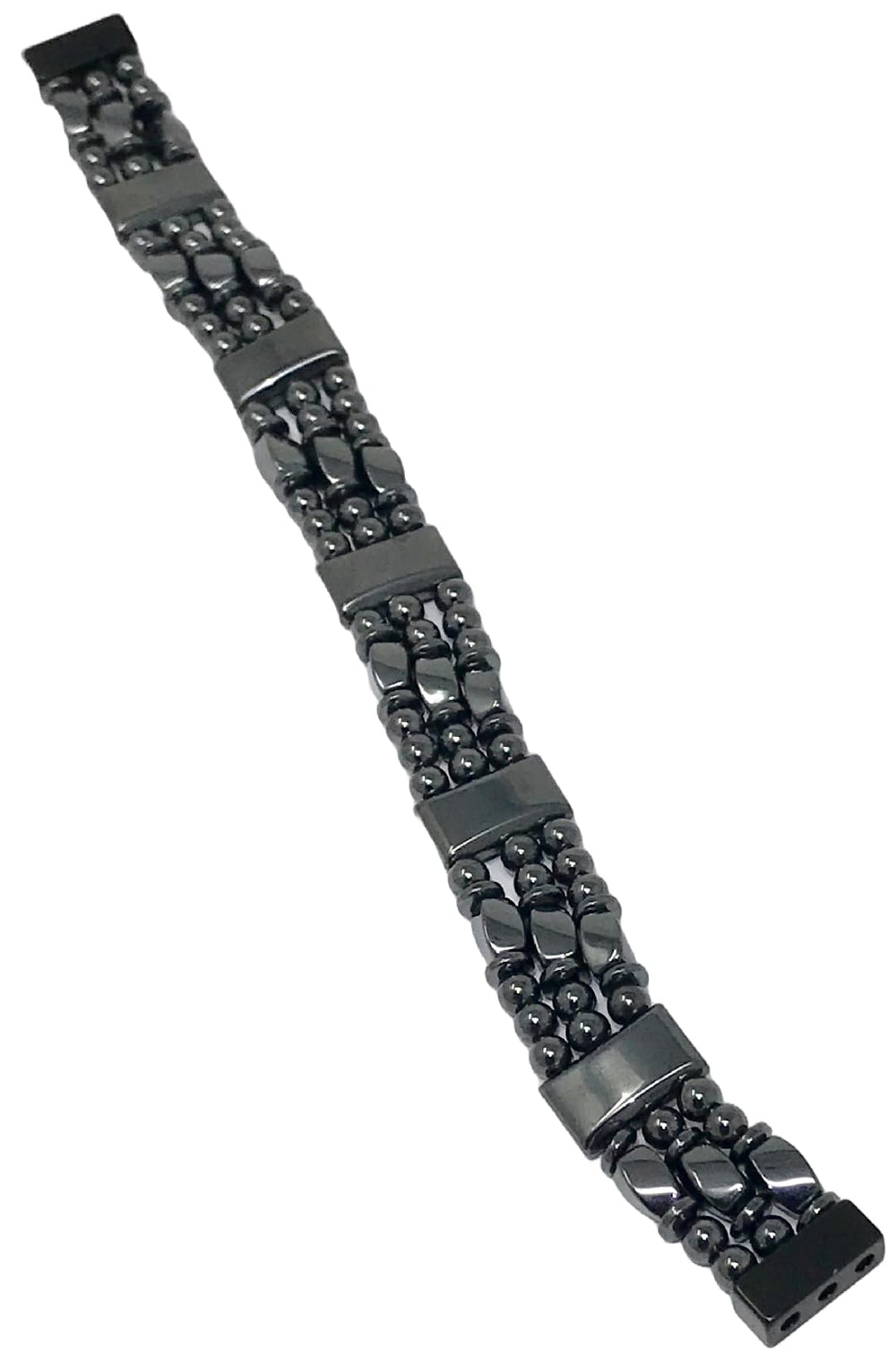 Tri-Power Hematite Bracelet on wrist showing comfortable fit