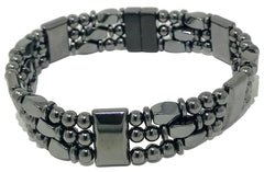 Tri-Power Magnetic Hematite Bracelet close-up of beads for daily wear