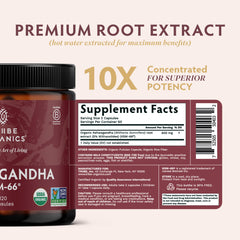 TRIBE ORGANICS Standardized 5% withanolides label signals potency and consistency