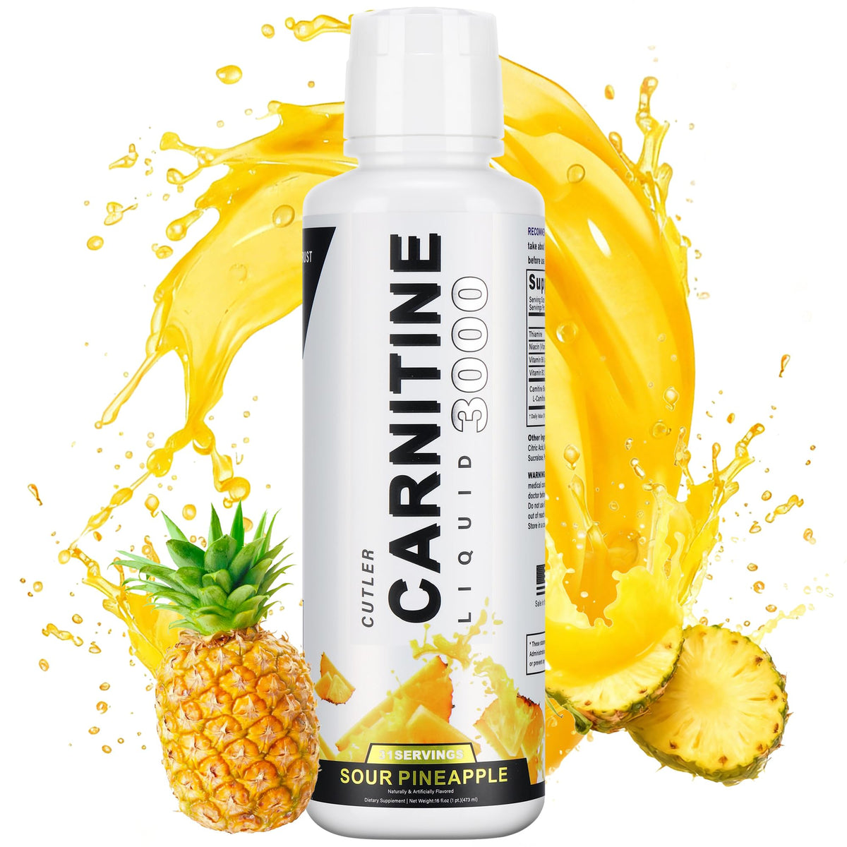 Trihood Liquid L-Carnitine 3000 bottle pour for quick energy support.