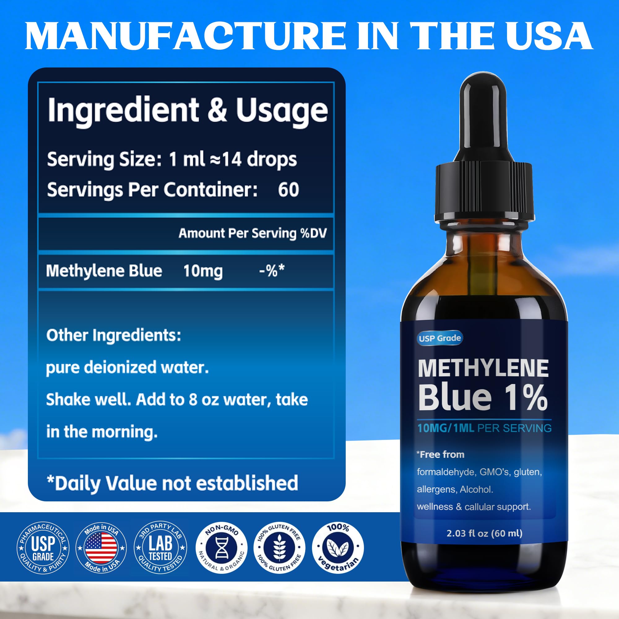 Trihood UV-protective glass bottle preserving potency over time.