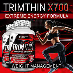 TrimThin X700 capsules close-up, compact thermogenic formula for daytime energy.