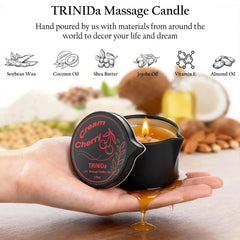TRINIDa silky oil melt provides warm, non-greasy hydration during a massage.