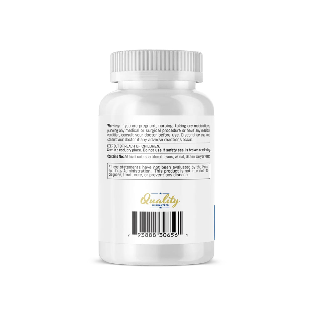 TRIOMEDICA Brewers Yeast seven-and-a-half grains made in USA seal indicates quality manufacturing