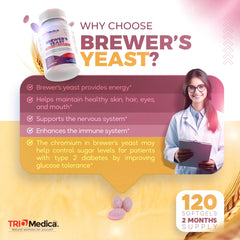 TRIOMEDICA Brewers Yeast seven-and-a-half grains nutrition facts emphasize natural B vitamins