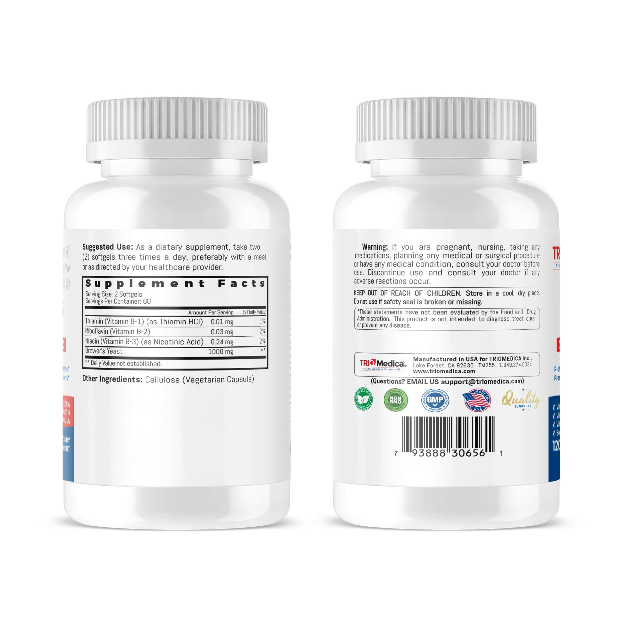 TRIOMEDICA Brewers Yeast seven-and-a-half grains two-month supply pack illustrates value