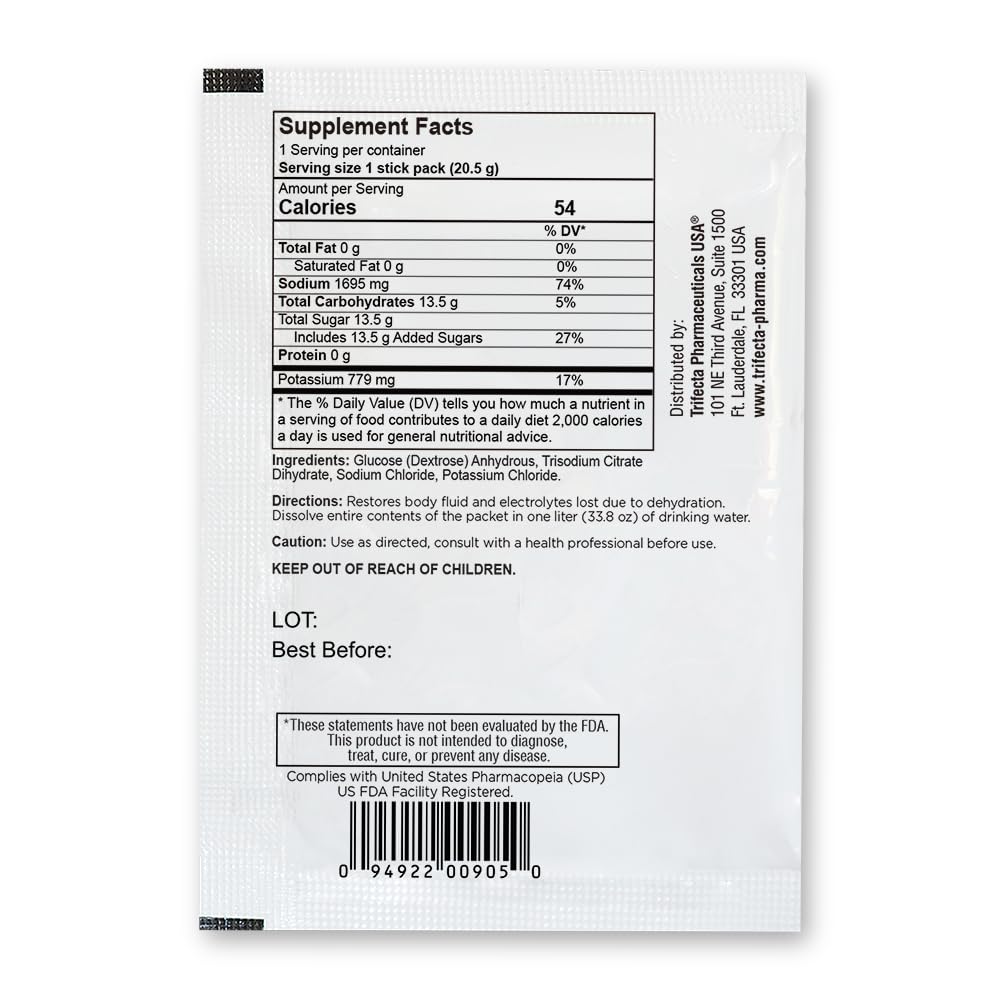 Sealed TRIORAL packet close-up highlighting freshness