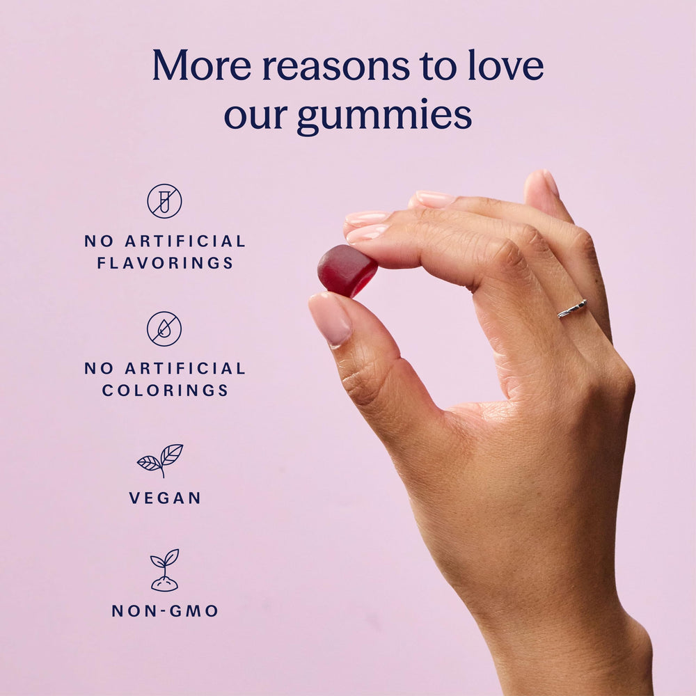 TRIP Ashwagandha Gummies with B6, B12 and D12 vitamin blend illustrated