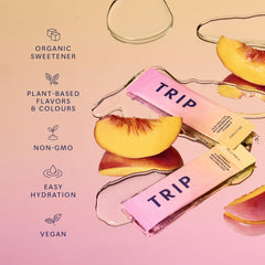 TRIP Peach Yuzu electrolyte in gym bag for on the go hydration