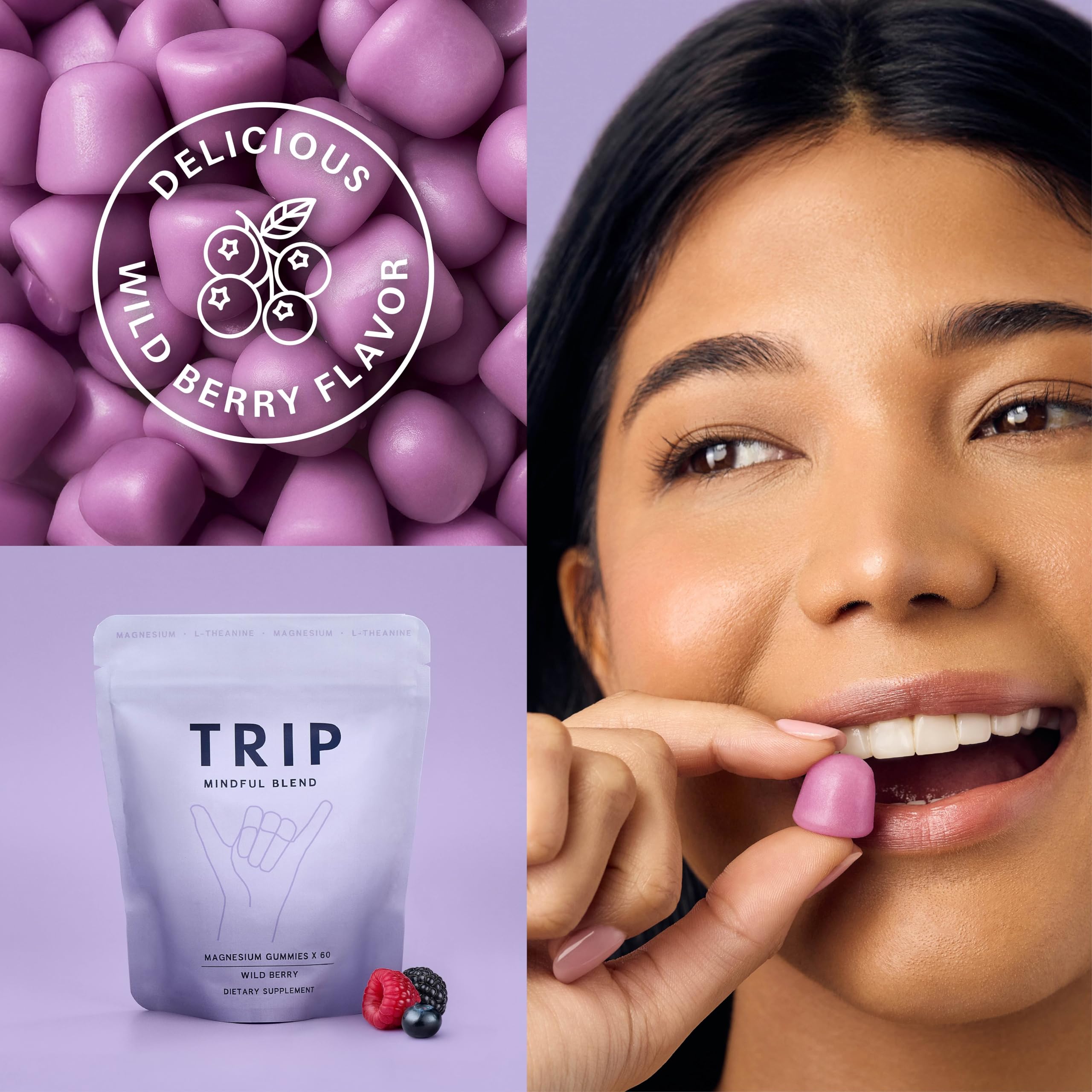 TRIP magnesium citrate gummies vegan sugar-free packaging