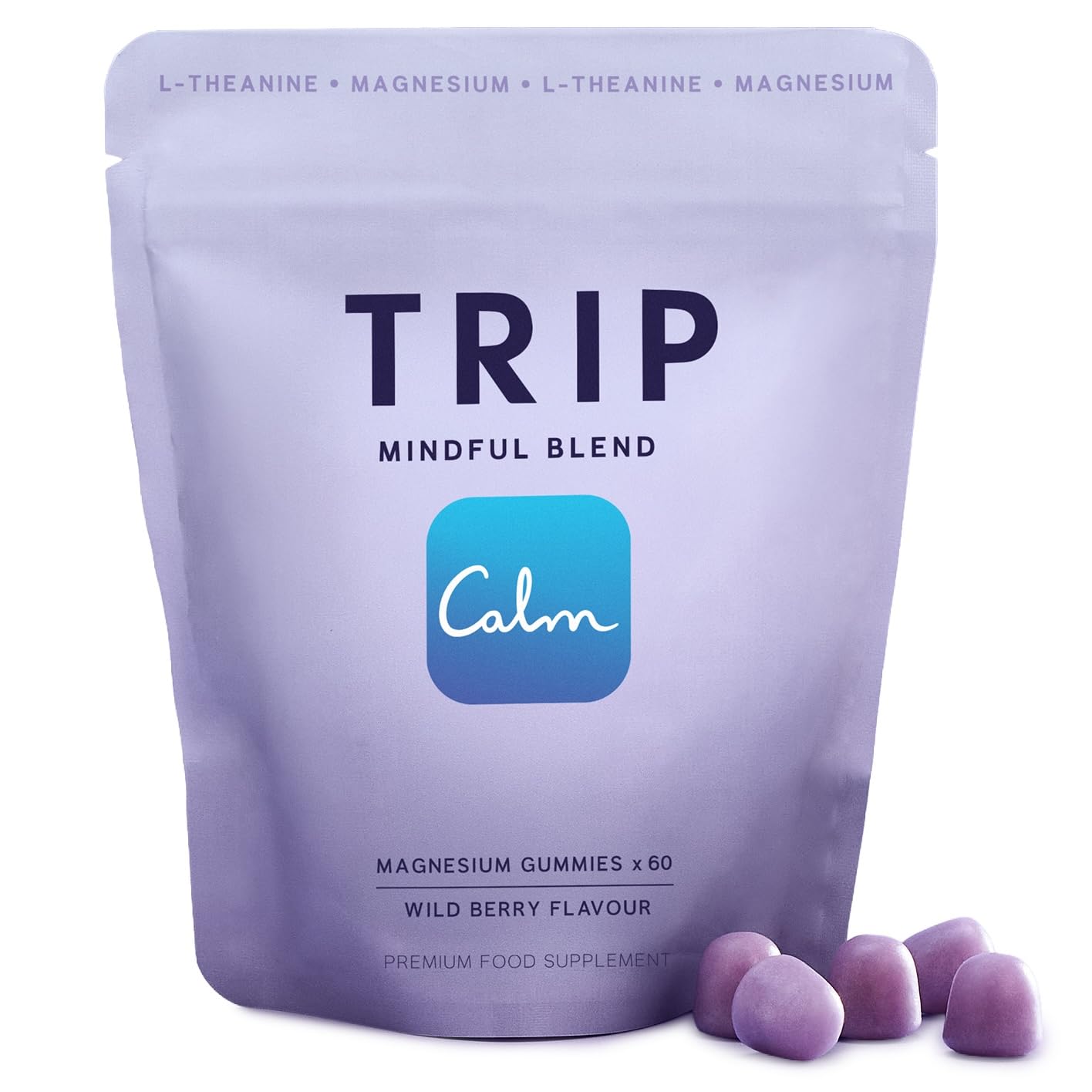 TRIP Magnesium Citrate Gummies Wild Berry bottle for on-the-go calm