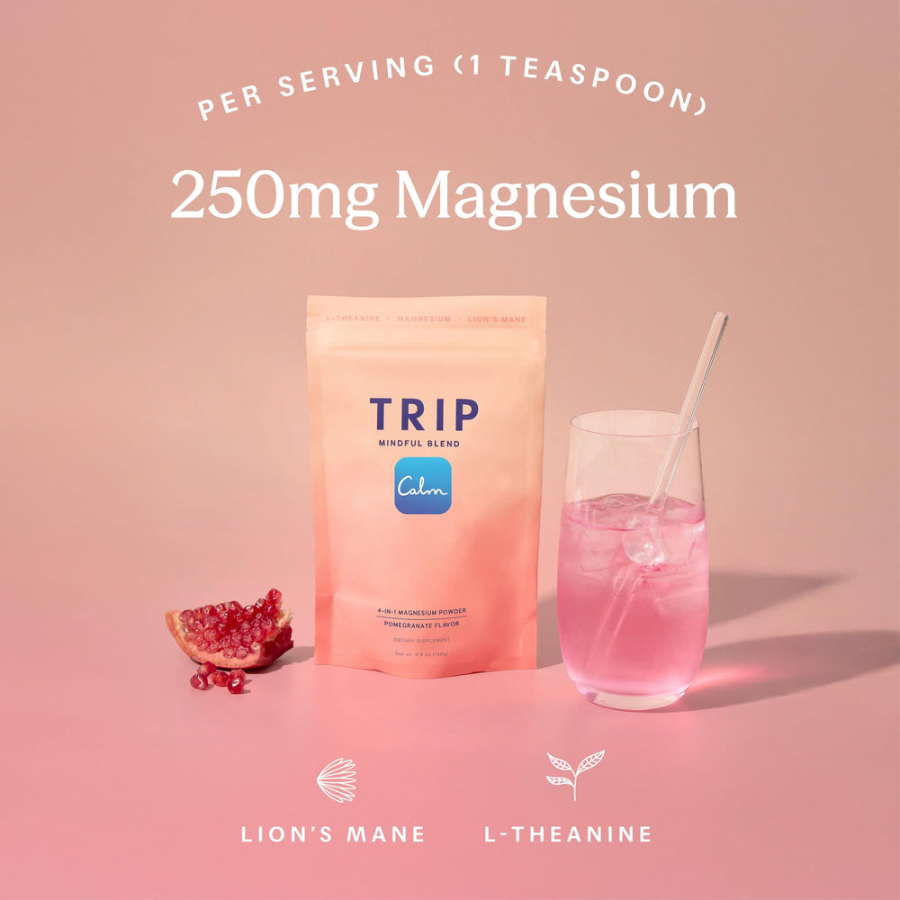 TRIP powder poured into a glass for a refreshing beverage