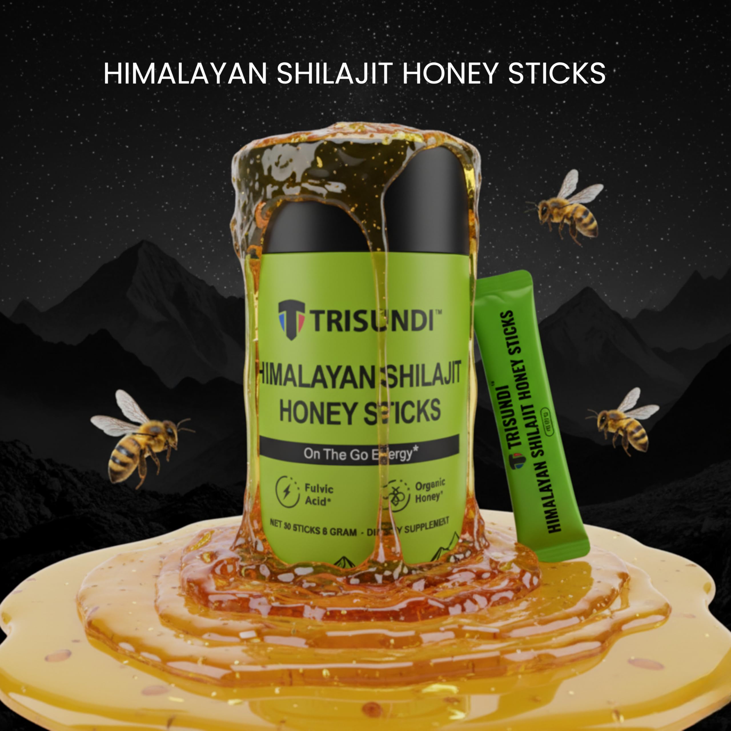Trisundi Shilajit honey stick in gym bag ready for workouts