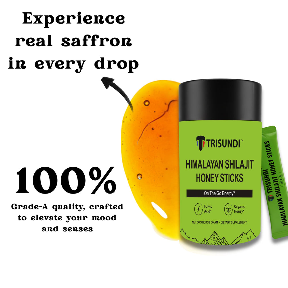 Trisundi honey stick label emphasizes organic ingredients and quality