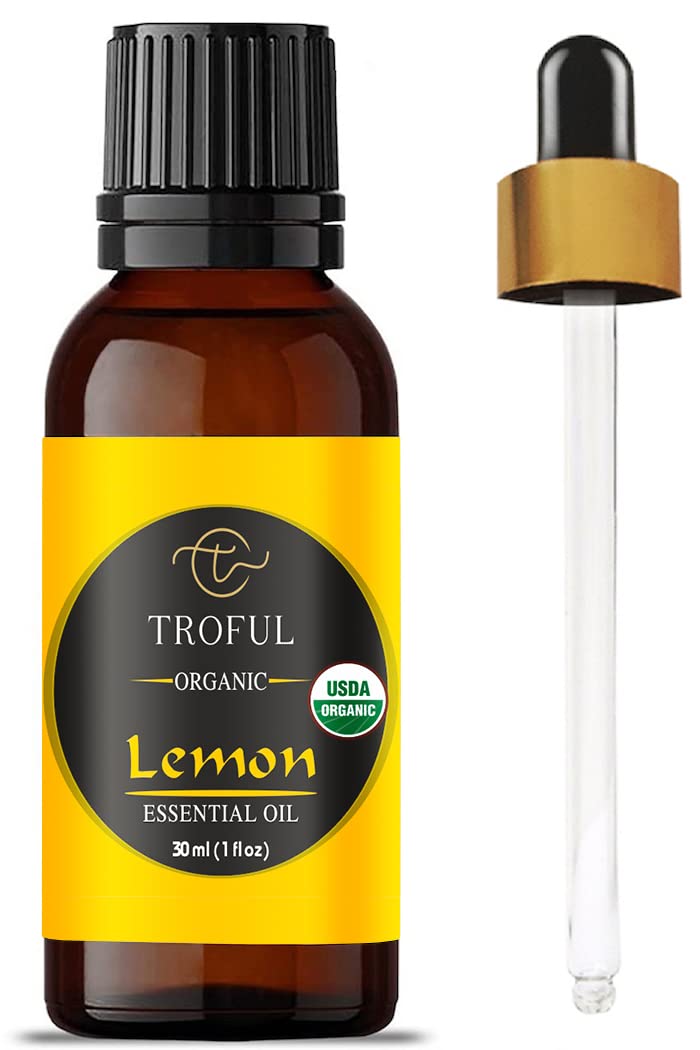 Troful Lemon Oil bottle in amber glass for pure aroma diffusion
