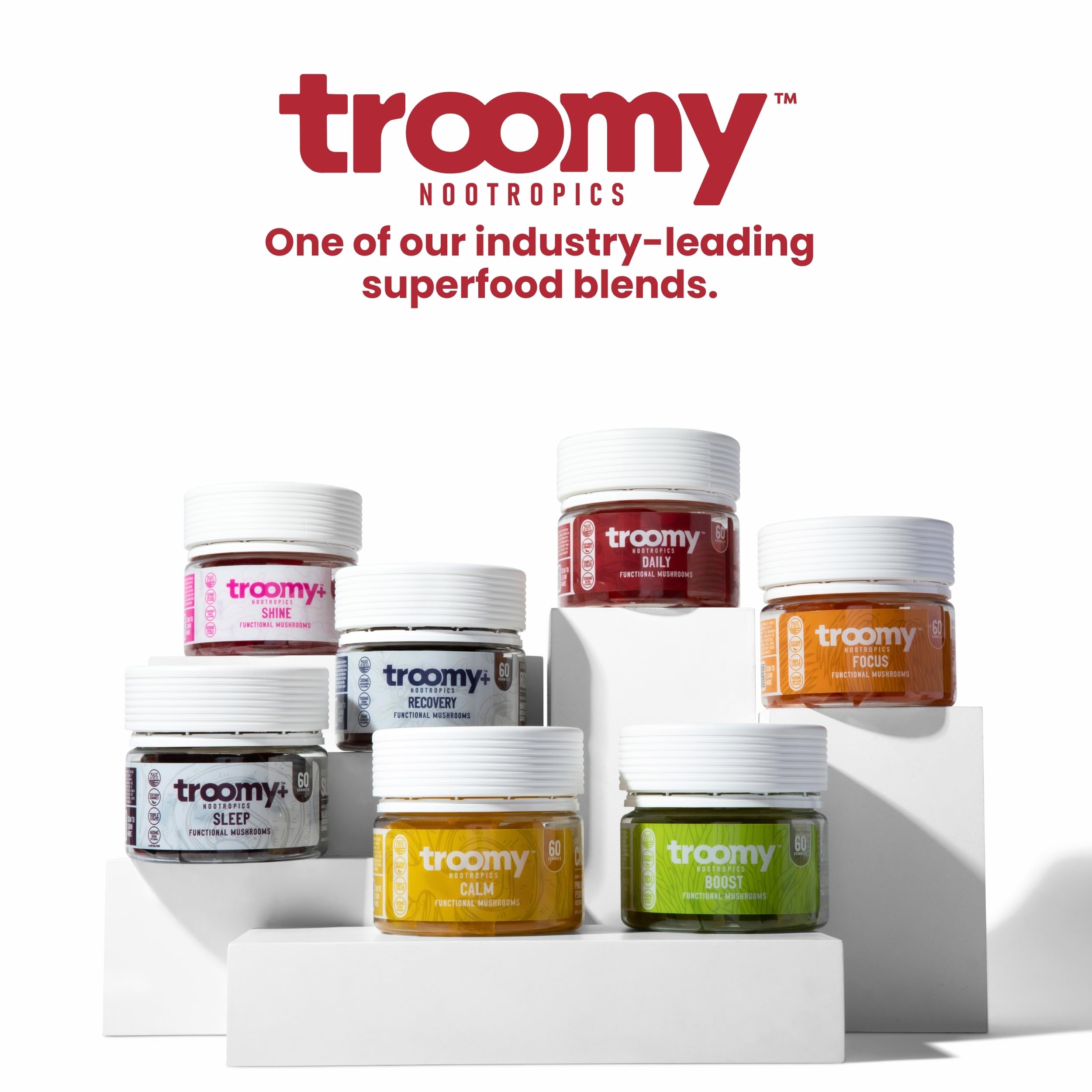 Troomy Daily on-shelf image conveys accessible, convenient daily supplement.