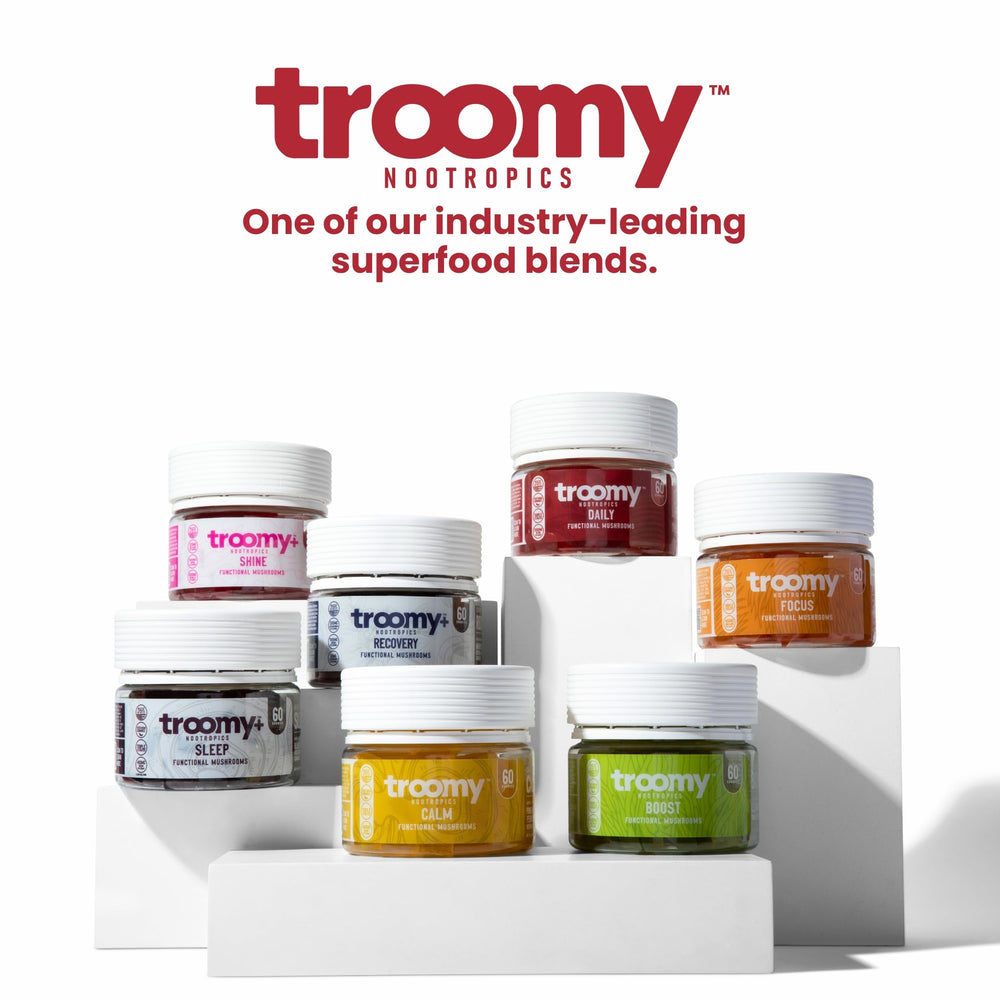 Troomy Daily on-shelf image conveys accessible, convenient daily supplement.