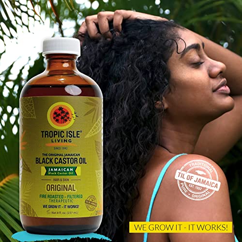 Close-up of Tropic Isle Living JBCO packaging and label on the bottle.