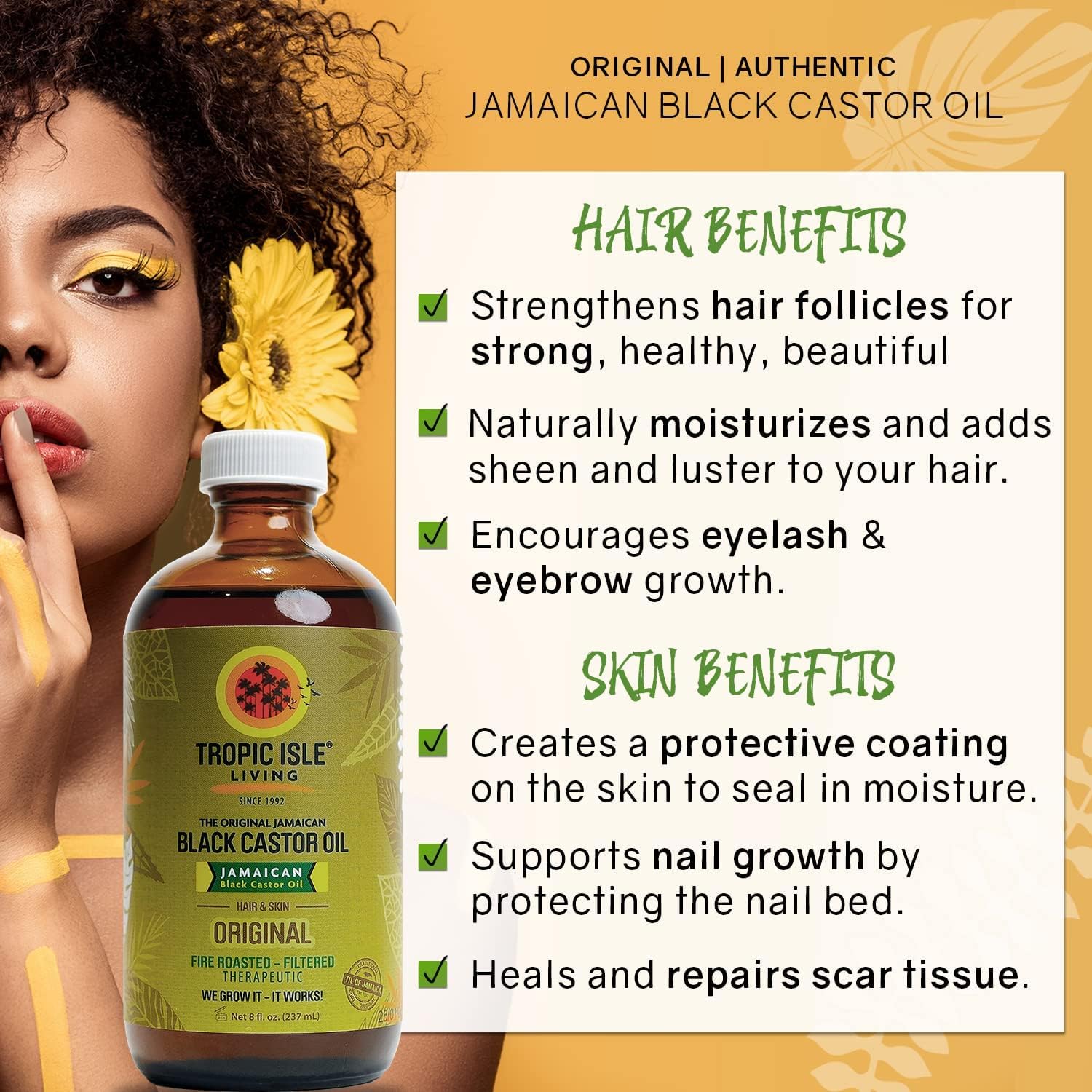 Skin care use of Tropic Isle Living JBCO to soften and moisturize skin.