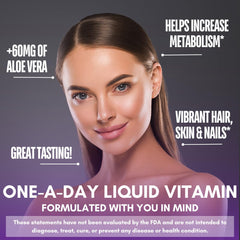 Tropical Oasis Biotin Drops measuring drops panel highlights convenient dosing options.