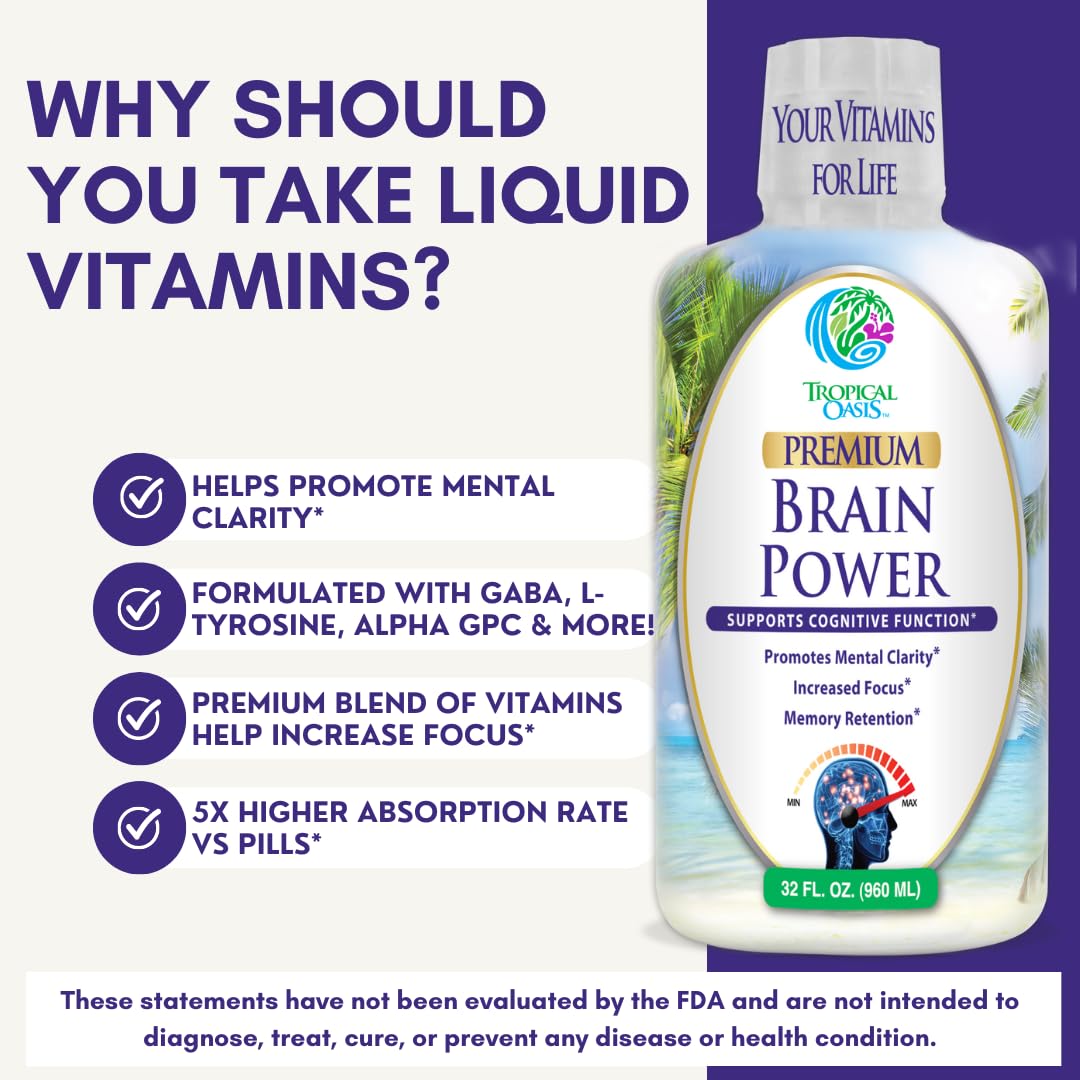 Tropical Oasis Brain Power glass being poured for easy use