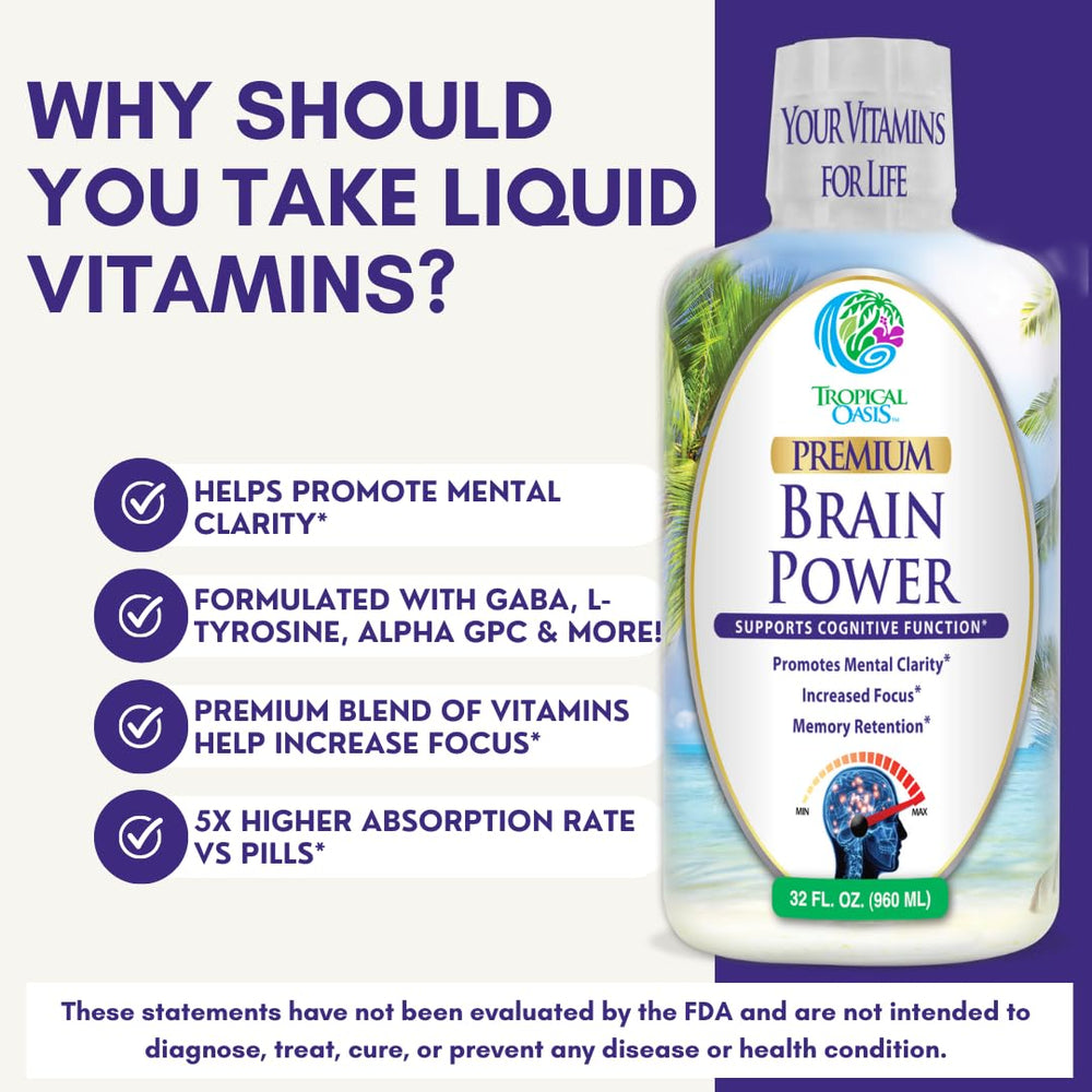 Tropical Oasis Brain Power glass being poured for easy use