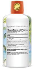 Closeup of Tropical Oasis Cinnabalance bottle with herbal blend and antioxidants.