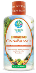 Tropical Oasis Cinnabalance near a green tea cup suggests energizing rituals.