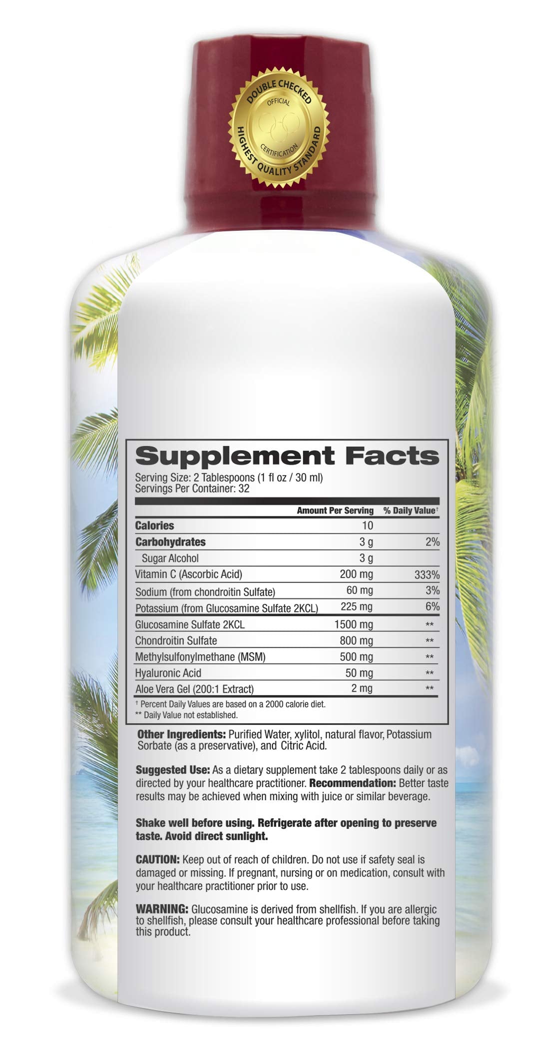 Tropical Oasis Joint Complete label closeup highlighting liquid formulation