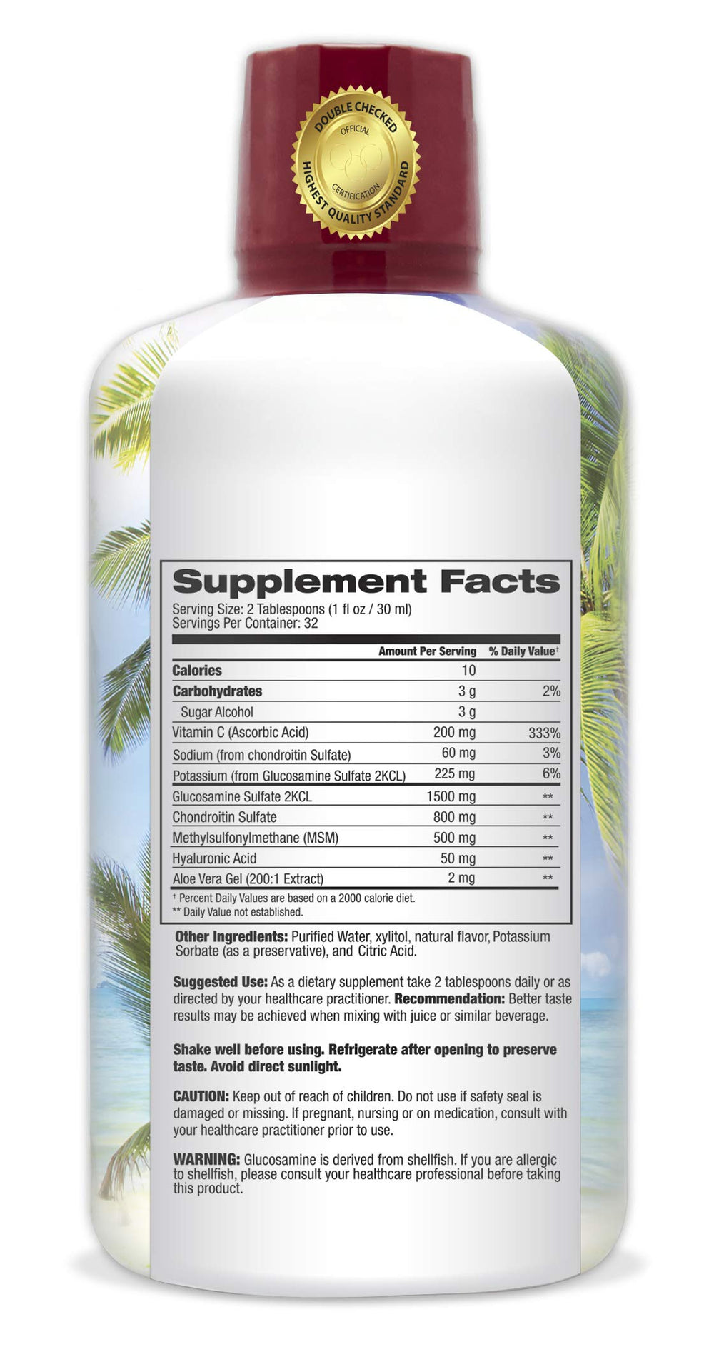 Tropical Oasis Joint Complete label closeup highlighting liquid formulation