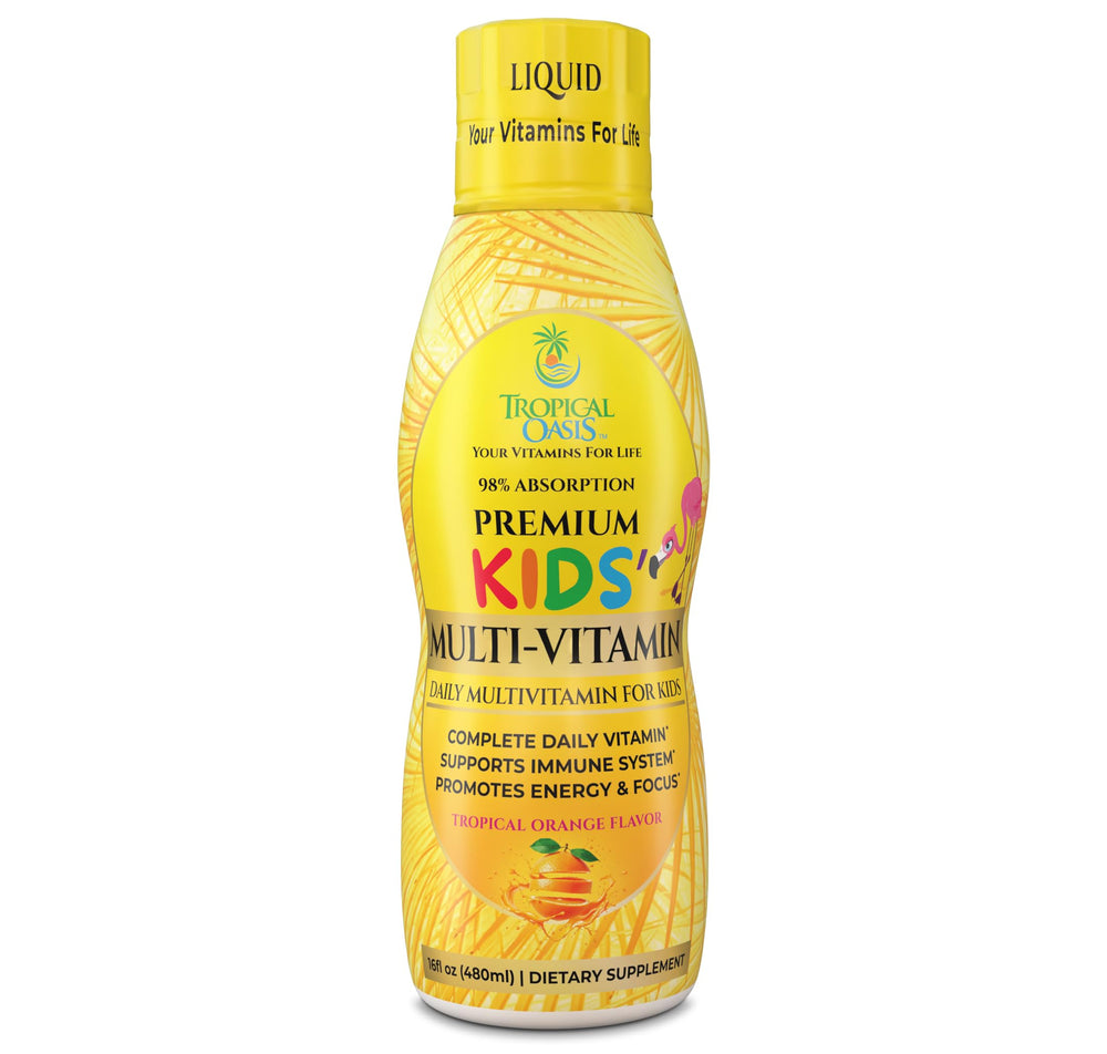 Tropical Oasis bottle showing kid-friendly design for easy daily nutrition.