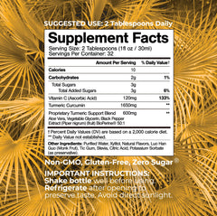 Tropical Oasis Liquid Turmeric Curcumin Bioperine label closeup highlighting absorption