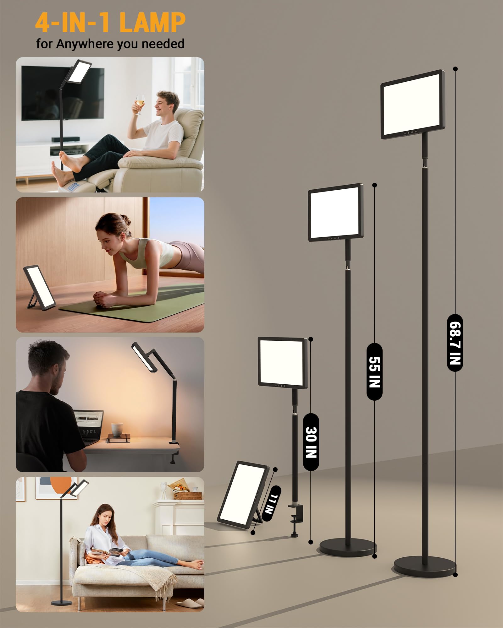 TroupePal UV-free lamp with no flicker for comfortable viewing.